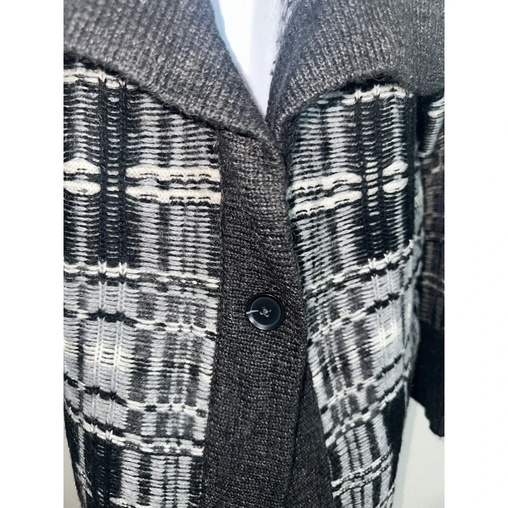Victoria's Secret Plaid Mohair Wool Blend‎ Oversized Cardigan Sweater Size S